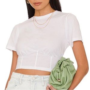 Lovers + Friends White Cropped Top